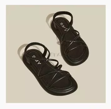 2024 Новые сандалии Женские летние повседневные пляжные туфли на плоской подошве Толстая подошва Универсальная верхняя одежда Повседневная обувь для путешествий 35 белый