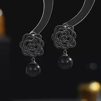 2024 новые серебряные серьги-иглы s925 высокого класса, модные и элегантные нишевые полые серьги с розовым жемчугом белый