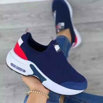 2024 новые сетчатые туфли-мухи, женская повседневная спортивная обувь на воздушной подушке, сетчатые туфли большого размера на толстой подошве 35