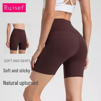 2024 Новые шорты для велоспорта телесного цвета с высокой талией для занятий фитнесом на открытом воздухе