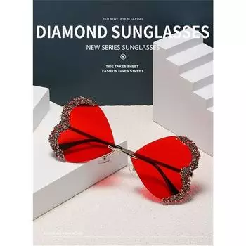 2024 новые солнцезащитные очки без оправы в форме ромба