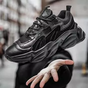 2024 Новые спортивные туфли на толстой подошве для пап 2024 Весна Осень Маленькие белые туфли из сетчатой ткани Дышащая молодежная 2024 Универсальная повседневная мужская обувь 39 бежевый