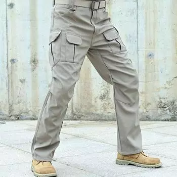 2024 Новые тактические брюки, мужские рабочие брюки, весенне-осенние уличные спортивные брюки с несколькими карманами M серый
