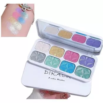 2024 Новые тени для век Diamond Pearl Highlight, устойчивые к поту, функциональные 3D-тени для век, подходящие для походов и повседневного макияжа, модель, 8-цветная доска,