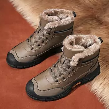 2024 Новые Теплые Вулканизированные Ботинки Мужская Повседневная Спортивная Обувь Зимние Ботинки на Толстой Подошве, Средней Высоты, Модные, Молодежные, Универсальные, Трендовые 39