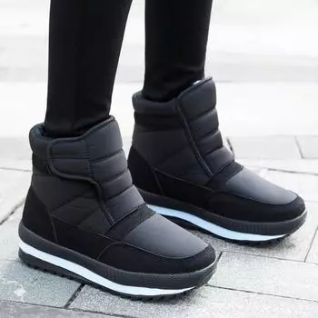 2024 Новые толстые плюшевые зимние теплые ботинки для женщин, нескользящие водонепроницаемые зимние ботинки для женщин, теплые ботинки на плоской подошве с хлопковой подкладкой 47
