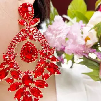 2024 новые трендовые модные серьги, женские многослойные серьги, роскошные и преувеличенные аксессуары для банкета и невесты