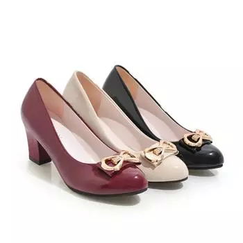 2024 Новые Туфли для Женщин Женские Туфли-лодочки С Круглым Носком Квадратный Каблук Женские Туфли На Высоком Каблуке Однотонные Повседневные Туфли Для Женщин Zapatos Mujer 35 вино красного