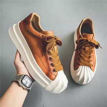 2024 Новые удобные нескользящие мужские туфли с мягкой подошвой, последняя тенденция моды на открытом воздухе из кожи, универсальные спортивные туфли для сноуборда 39-44 39 белый