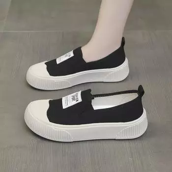 2024 Новые удобные женские туфли Осенние дышащие тканевые туфли Женские мягкие подошвы Удобные толстые подошвы Повседневные туфли 35 чёрный