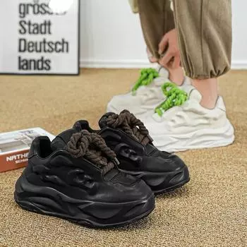 2024 новые ультралегкие нескользящие износостойкие удобные повседневные кроссовки с толстой подошвой, мужские повседневные кроссовки 39 белый