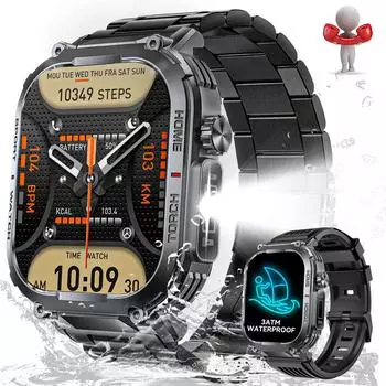 2024 Новые умные часы 2.02-дюймовый дисплей Ultra HD Встроенный голосовой помощник и компас Совершение/прием телефонных звонков Аккумулятор 400 мАч Умные браслеты