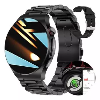 2024 Новые умные часы для мужчин ЭКГ + ППГ + ВСР Bluetooth Звонок Голосовое управление Часы артериального давления Кислород в крови Трекер здоровья SmartWatch красный