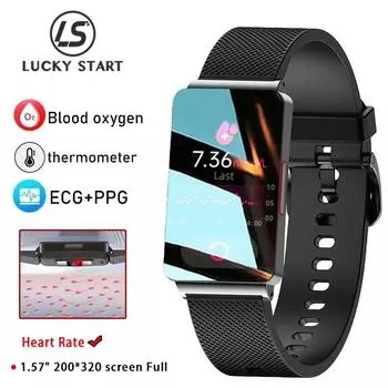 2024 Новые умные часы для здоровья для мужчин и женщин, 1,57-дюймовый сенсорный спортивный фитнес-трекер с датчиком кислорода в крови, умные часы для женщин на Android IOS Silicon чёрный