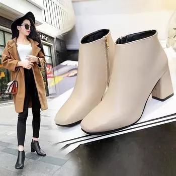 2024 Новые Весна Осень Туфли на шпильке Тонкие Высокие Каблуки Заостренный Носок Искусственная Кожа Молния Стиль Сексуальные Ботильоны Женские fb78 3 чёрный