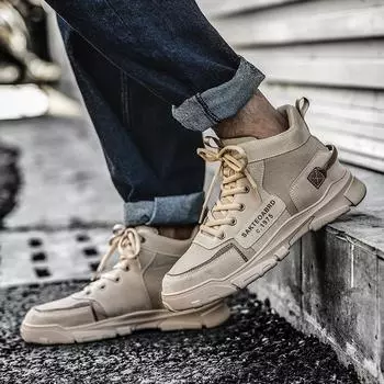 2024 новые весенние и осенние ботинки Martin мужские ретро британский стиль средней высоты ботинки корейская версия модная мужская обувь повседневная обувь 39 коричневый