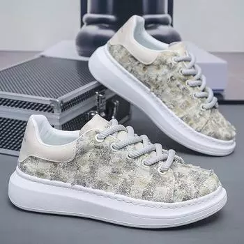 2024 Новые весенние и осенние кроссовки для пар, повседневные, модные, мужские кроссовки, большие размеры 39-44, для увеличения роста 39 коричневый