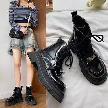 2024 Новые весенние и осенние универсальные мотоциклетные ботинки в британском стиле, милые, крутые, короткие ботинки 35