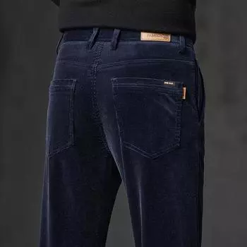 2024 Новые весенние и осенние вельветовые повседневные брюки для мужчин, деловые, облегающие, прямые, эластичные, универсальные, длинные брюки 28 темно-серого