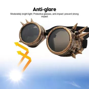 2024 Новые винтажные очки в стиле стимпанк, сварочные панк-очки, защитные стекла для косплей-вечеринок, украшения, винтажные солнцезащитные очки