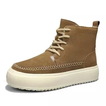 2024 Новые высокие теплые и удобные хлопковые ботинки для осени и зимы, модные и универсальные мужские зимние ботинки, размер 39-4 39 чёрный