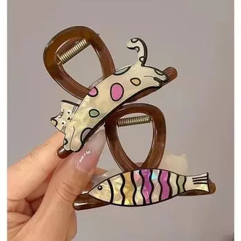 2024 Новые высококачественные когти для волос, милый зажим для волос в виде щенка, новое поступление, аксессуар для волос, милый забавный коготь акулы для кошки, акриловый коготь