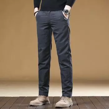 2024 Новые высококачественные повседневные брюки мужские весенние и осенние прямые брюки-трубы деловые брюки среднего возраста Tencel вестерн брюки длинные брюки против морщин 28