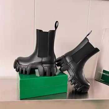 2024 Новые женские ботильоны осень-зима на платформе с молнией женские панк-ботинки на толстой подошве со шнуровкой армейские ботинки женские Mujer 34 чёрный