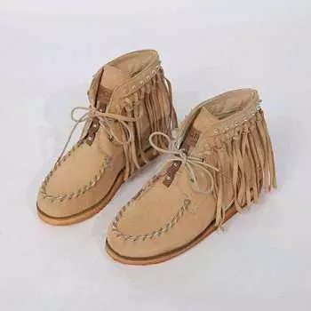2024 Новые женские ботинки с бахромой, осень-зима, женские туфли на плоской подошве со шнуровкой, туфли до щиколотки с цветными блоками, повседневные женские ботинки больших размеровgbh 35 песочный