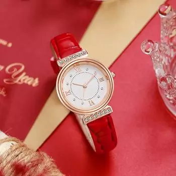 2024 новые женские часы, женские модные часы с бриллиантами, женские кварцевые популярные часы красный