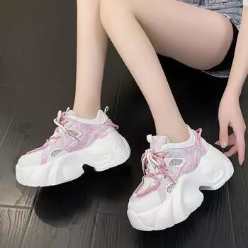 2024 новые женские кроссовки, модная повседневная обувь из вулканизированной кожи, высококачественные женские кроссовки на платформе Zapatillas Mujer 36 серый