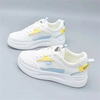 2024 Новые женские повседневные туфли, модные новые женские дышащие сетчатые кроссовки для ходьбы, высококачественные белые кроссовки для женщин, для прогулок на открытом воздухе, для спорта 35 оранжевый