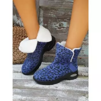 2024 Новые женские повседневные зимние ботинки Женская обувь Мягкая хлопковая обувь с боковой молнией Зимние модные теплые замшевые ботильоны на плоской подошве 36 чёрный