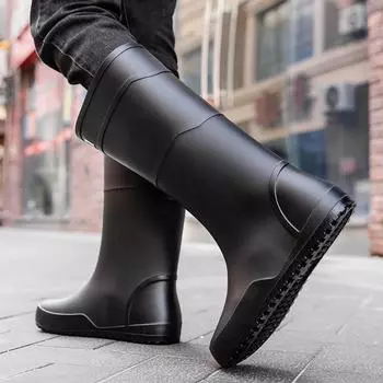 2024 Новые женские резиновые сапоги средней высоты, модные, удобные, нескользящие, резиновые, водонепроницаемые, рабочие сапоги, размер 39-44 39