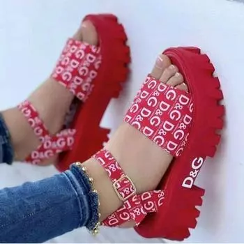 2024 новые женские туфли большого размера с круглым носком и толстой подошвой на плоской подошве женские пляжные сандалии с одним символом размер 43 36 белый