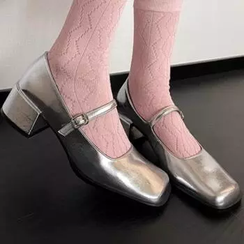 2024 Новые женские туфли-лодочки весна-лето из натуральной кожи с круглым носком и пряжкой на ремешке Туфли Мэри Джейн женские размеры 35-39 35 золотой