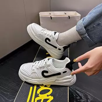 2024 Новые женские туфли на плоской подошве, женские кроссовки, повседневная обувь, черные кожаные удобные высококачественные беговые спортивные теннисные туфли 35 розовый