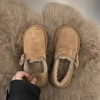 2024 Новые женские туфли Sen Series Khaki Flat Shoes Французские ретро-туфли Lefu Shoes Frosted Boken Shoes Осень и зима 35 коричневый