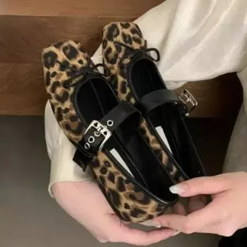 2024 Новые женские удобные балетки на плоской подошве, дизайнерские женские туфли Мэри Джейн, модные туфли с квадратным носком и мягкой подошвой 35 чёрный