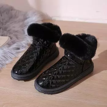 2024 Новые женские зимние ботинки зимние теплые плюшевые повседневные ботильоны модные 36 бежевый