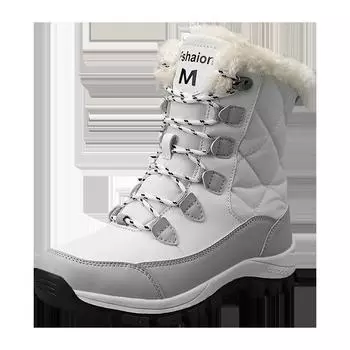 2024 новые зимние ботинки для снега женские средние теплые и ворсистые утолщенные северо-восточные лыжные ботинки из хлопка большого размера 36