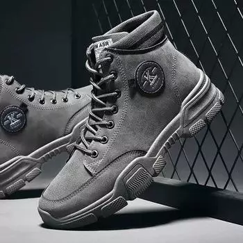 2024 Новые зимние ботинки Защитные и износостойкие подошвы Мужские ботинки Теплые и удобные зимние ботинки для ходьбы Большой размер fgb56 39 чёрный