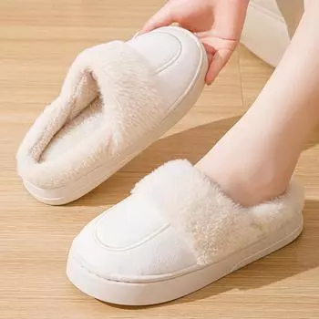 2024 новые зимние хлопковые родильные туфли для дома, нескользящие, на толстой подошве, женские туфли для осени и зимы, теплая обувь для пары 36-37 [Suitable for 35-36]