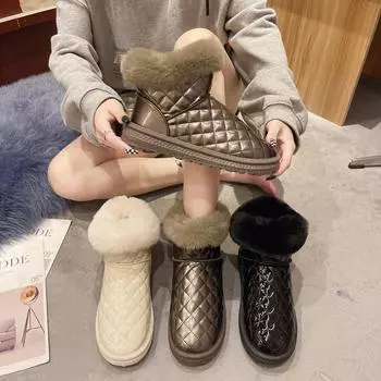 2024 новые зимние женские зимние ботинки, непромокаемые ботильоны на плотной плюшевой танкетке, черные ботинки на платформе, женские Botas De Mujer 35 белый