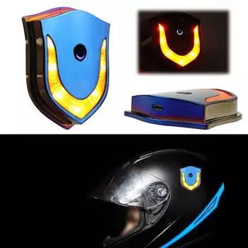 2024 Новый 1 шт. задний фонарь для шлема мотоцикла, зарядка через USB, боковой бокс для мотоцикла, предупреждающий свет, ночное езда, задний фонарь, оборудование синий