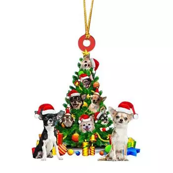2024 Новый 2D Акрил Плоский Домашний Питомец Собака Рождественский Подвесной Рождественский Подарочный Украшение Рождество Для Автомобиля De B5I8 8-1pcs