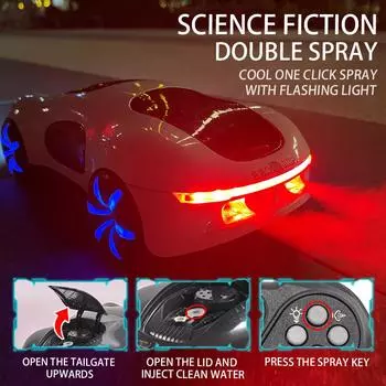 2024 Новый 4WD Sci-Fi RC Car 2.4G Watch Control 360 ° Stunt Drift LED Lights Music Spray Off-road RC Dragster Electric Toy Gift for Children Sound Control Normal version белый
