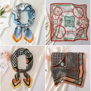 2024 Новый 70 см шелковый шарф для украшения рубашки, небольшой квадратный шарф, модный и универсальный шарф для поездок на работу, шарф для защиты шеи 70*70cm