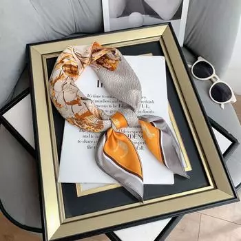 2024 Новый 70 см шелковый шарф для украшения рубашки, небольшой квадратный шарф, модный и универсальный шарф для поездок на работу, шарф для защиты шеи 70*70