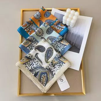 2024 Новый 70 см шелковый шарф для украшения рубашки, небольшой квадратный шарф, модный и универсальный шарф для поездок на работу, шарф для защиты шеи 70*70